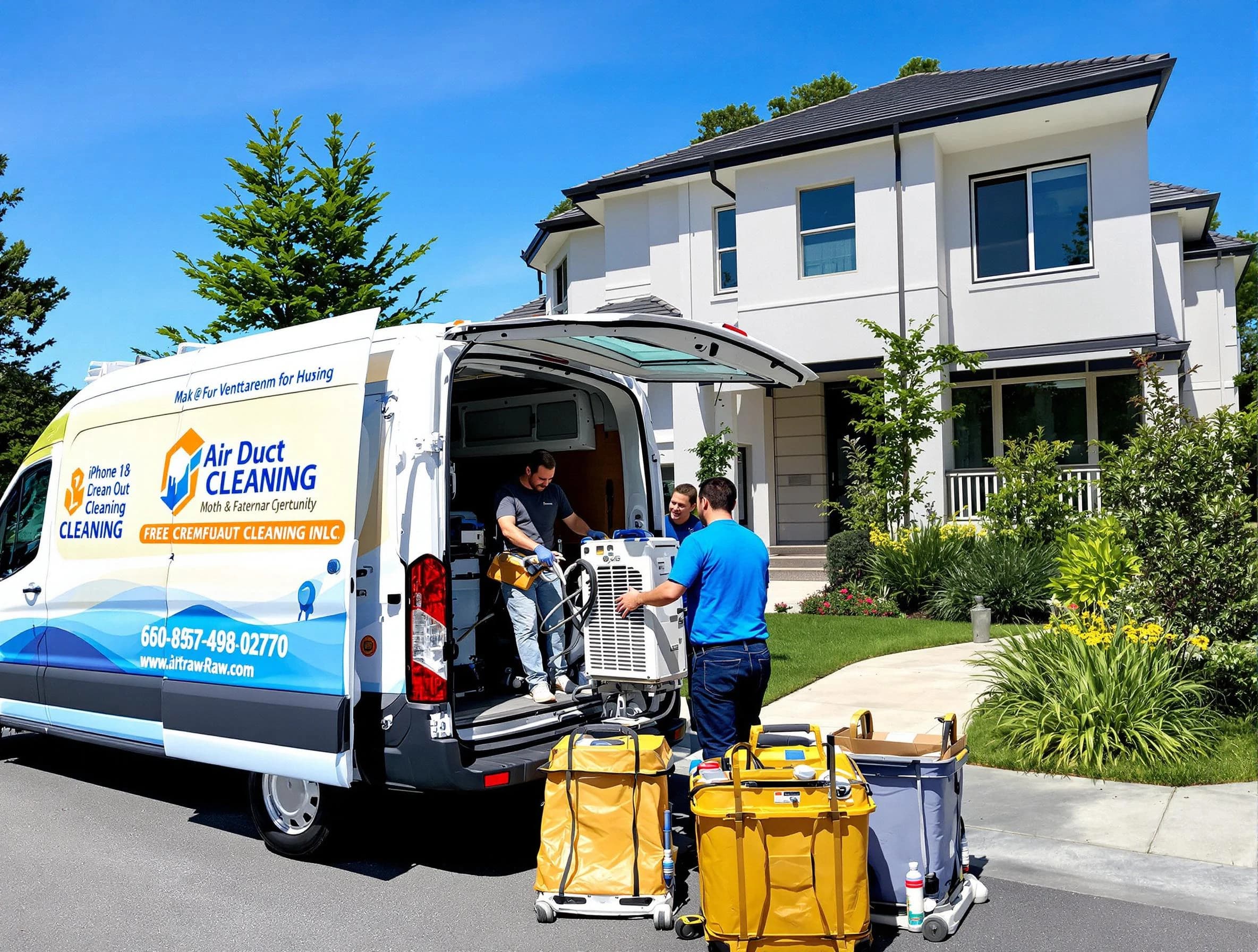 Rancho Cucamonga Air Duct Cleaning technician performing professional air duct cleaning in Rancho Cucamonga