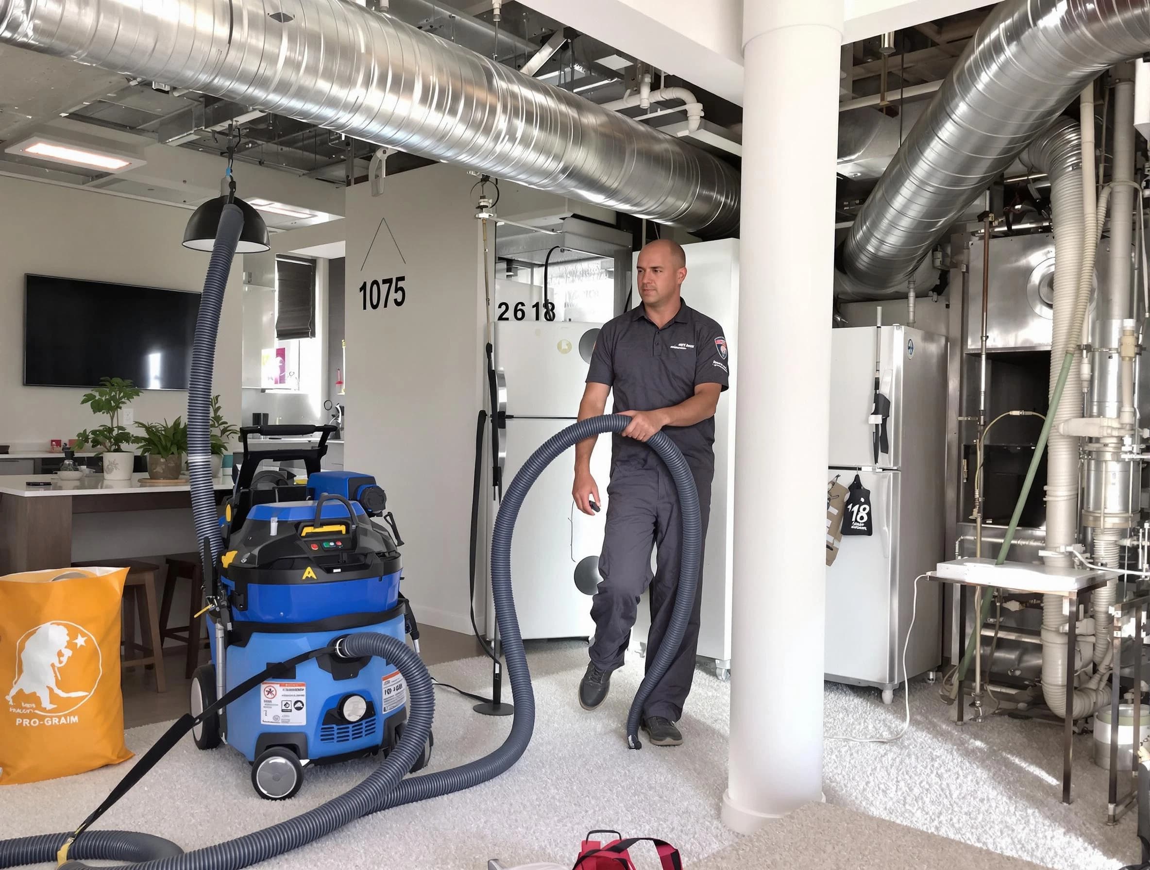 Rancho Cucamonga Air Duct Cleaning expert performing detailed indoor duct cleaning for improved air quality in Rancho Cucamonga