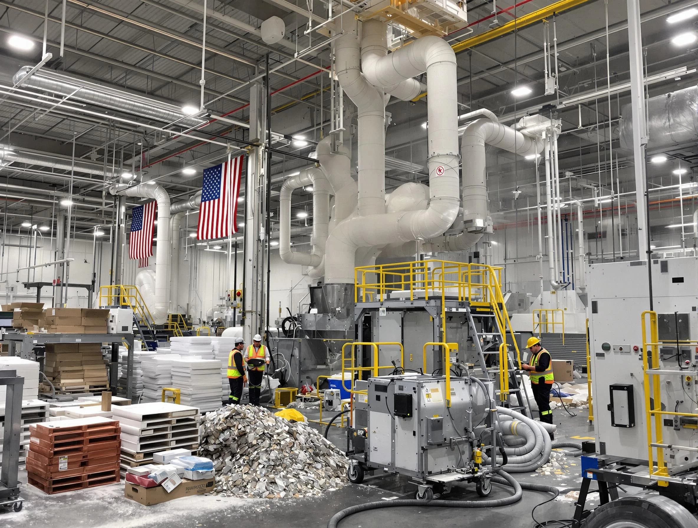 Rancho Cucamonga Air Duct Cleaning team performing large-scale industrial duct cleaning at a commercial facility in Rancho Cucamonga
