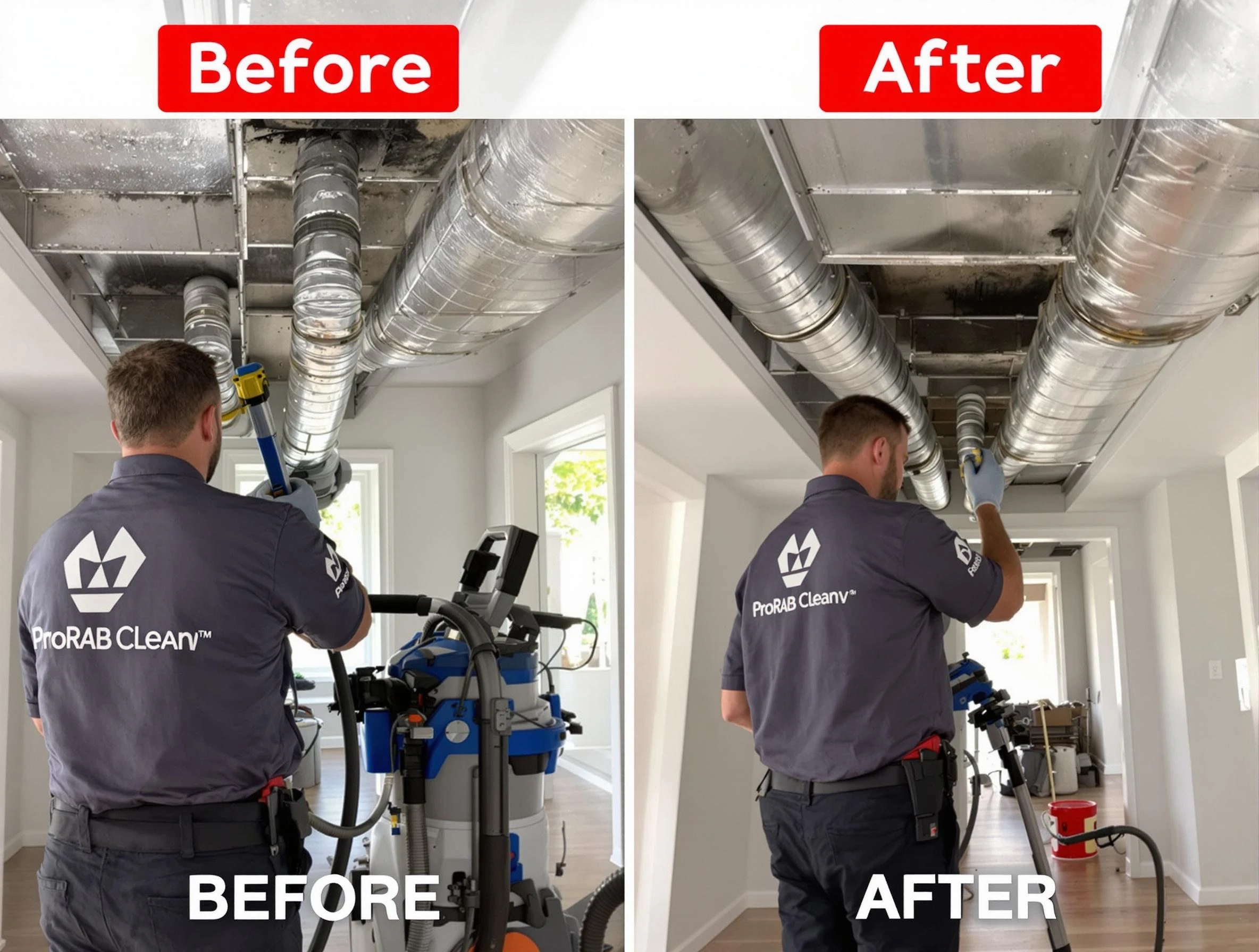 Rancho Cucamonga Air Duct Cleaning expert performing thorough residential duct cleaning in a Rancho Cucamonga home